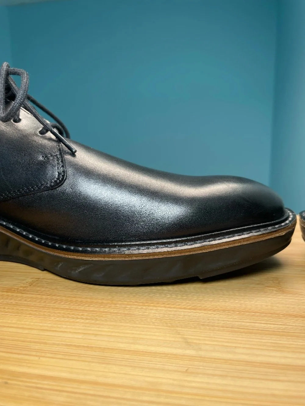 Ecco ST.1 Hybrid Derby Leather Shoes Black EU 46 Men's US 12 12.5 Lace Up EUC!